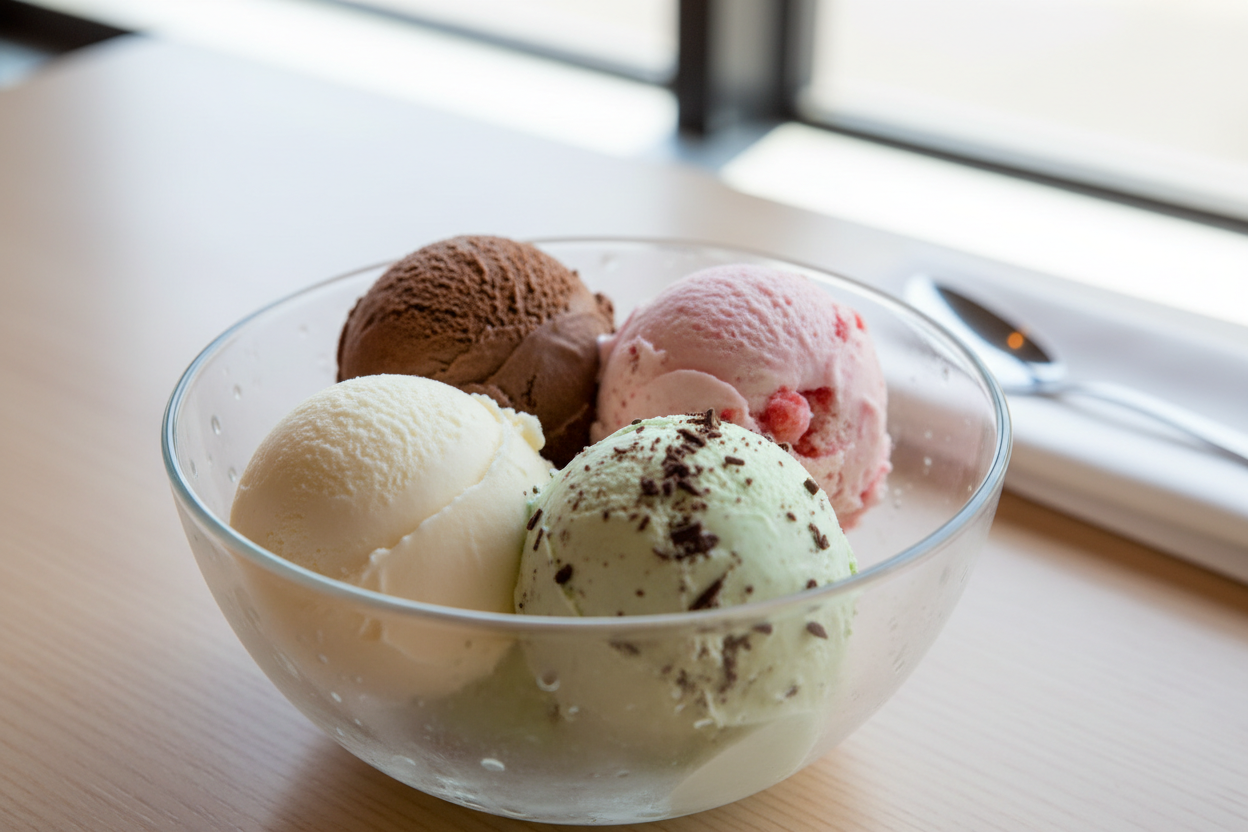 make all the ice cream in the same container
