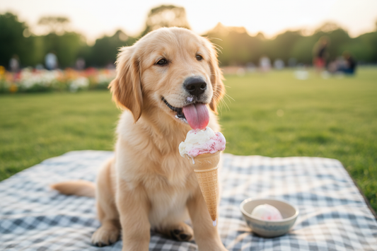 puppy with ice cream